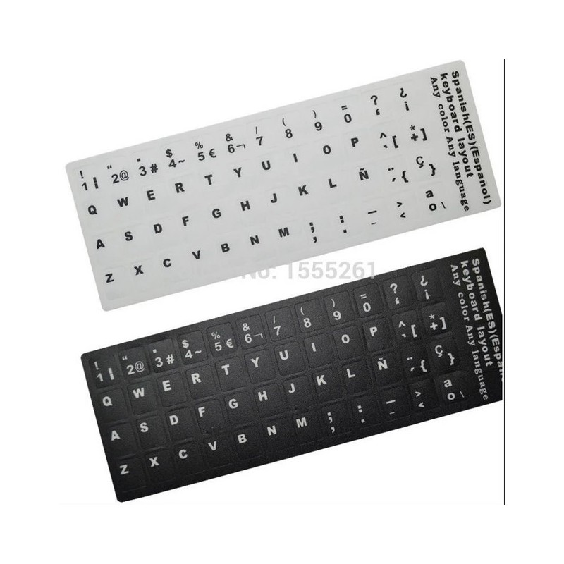 ETIQUETA ADHESIVA TECLADO ESPAÑOL NEGRO, GRIS, BLA