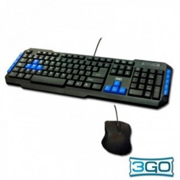 3GO COMBO DRILE TECLADO + RATON USB NEGRO