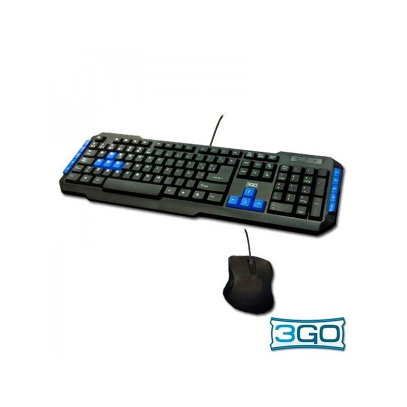 3GO COMBO DRILE TECLADO + RATON USB NEGRO