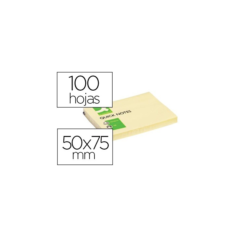 BLOC DE NOTAS ADHESIVAS QUITA Y PON 51x76MM 100H Q
