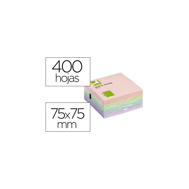 BLOC DE NOTAS  Q-CONNECT 76x76 PASTEL CON 400H