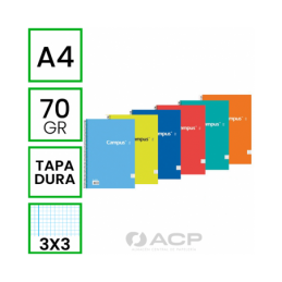 BLOC ESCOLAR A4 80H TAPA DURA 3mm