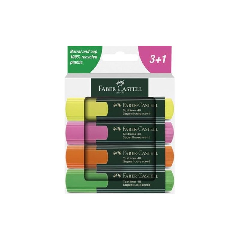PACK 3+1  MARCADORES FLUOR FABER-CASTELL
