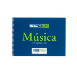 BLOC MUSICA CUARTO 20H 4 PENTAGRAMA ANCHO