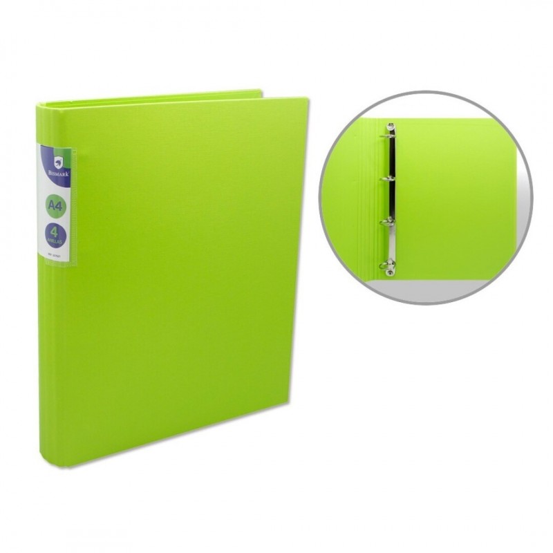 CARPETA PP A4 4A-25 LOMO REDONDO NEON PISTACHO