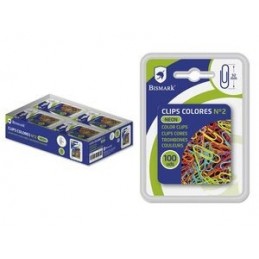 CLIP COLORES N 2 32MM 100U BISMARK BLISTER