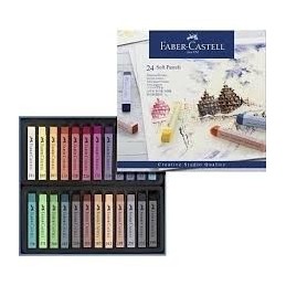 TIZAS PASTEL CUADR BLANDA FABER CASTELL 24 COLORES