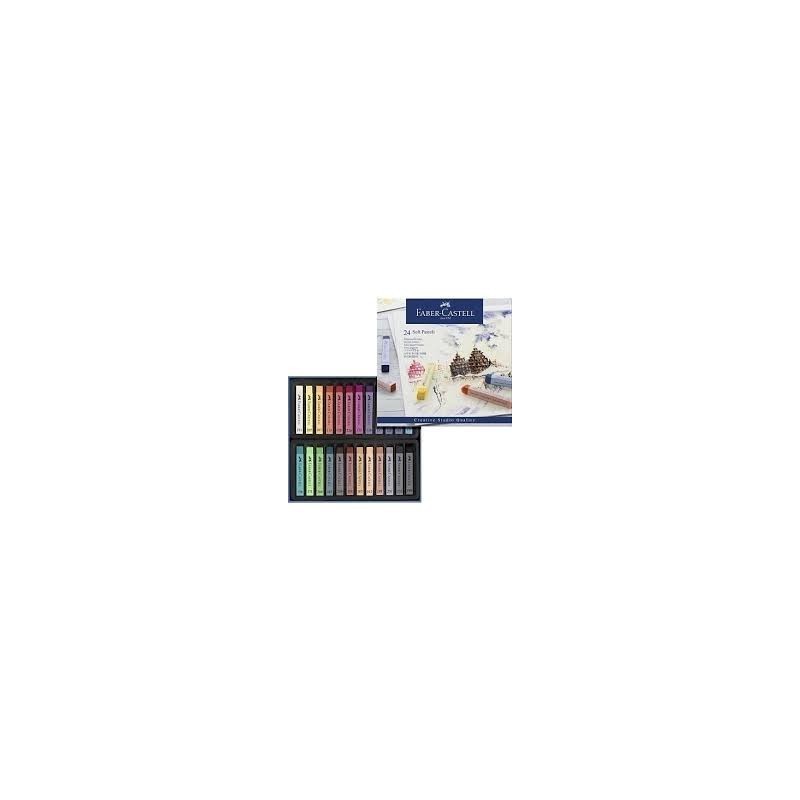 TIZAS PASTEL CUADR BLANDA FABER CASTELL 24 COLORES