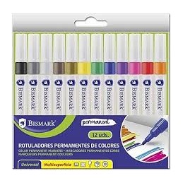 ROTULADOR PERMANENTE MULTISUPERFICIES 12 COLORES