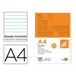 RECAMBIO LIDERPAPEL A4 100H 100GR HORIZ. L CON MAR