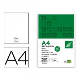 RECAMBIO LIDERPAPEL A4 100 HOJAS 100G LISO CON MAR