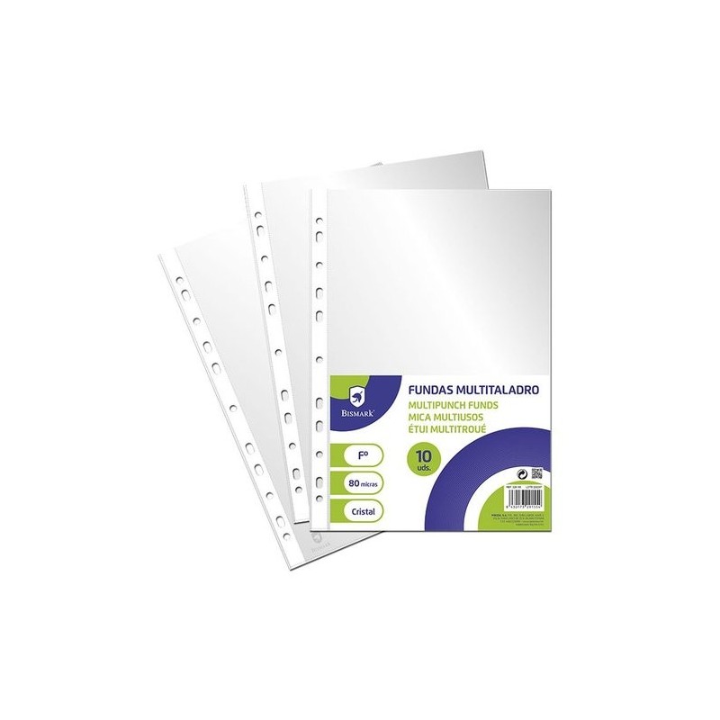 FUNDA MULTITALADRO PP SET 10 CRISTAL 80 MICRAS BIS