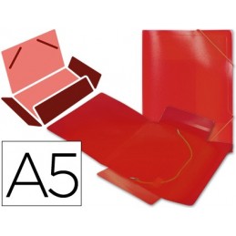 CARPETA LIDERPAPEL GOMAS SOLAPAS A5 ROJA