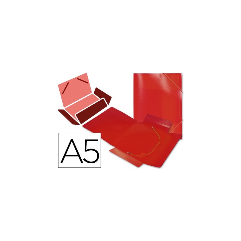 CARPETA LIDERPAPEL GOMAS SOLAPAS A5 ROJA