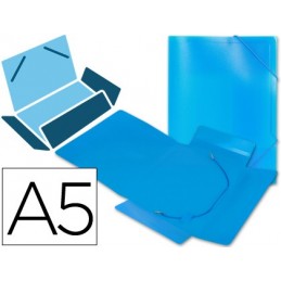 CARPETA LIDERPAPEL GOMAS SOLAPAS A5 AZUL