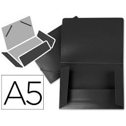 CARPETA LIDERPAPEL GOMAS SOLAPAS A5 NEGRA TRANSPAR