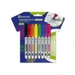 ROTULADOR PERMANENTE TEXTIL COLORES VIVOS 8UDS