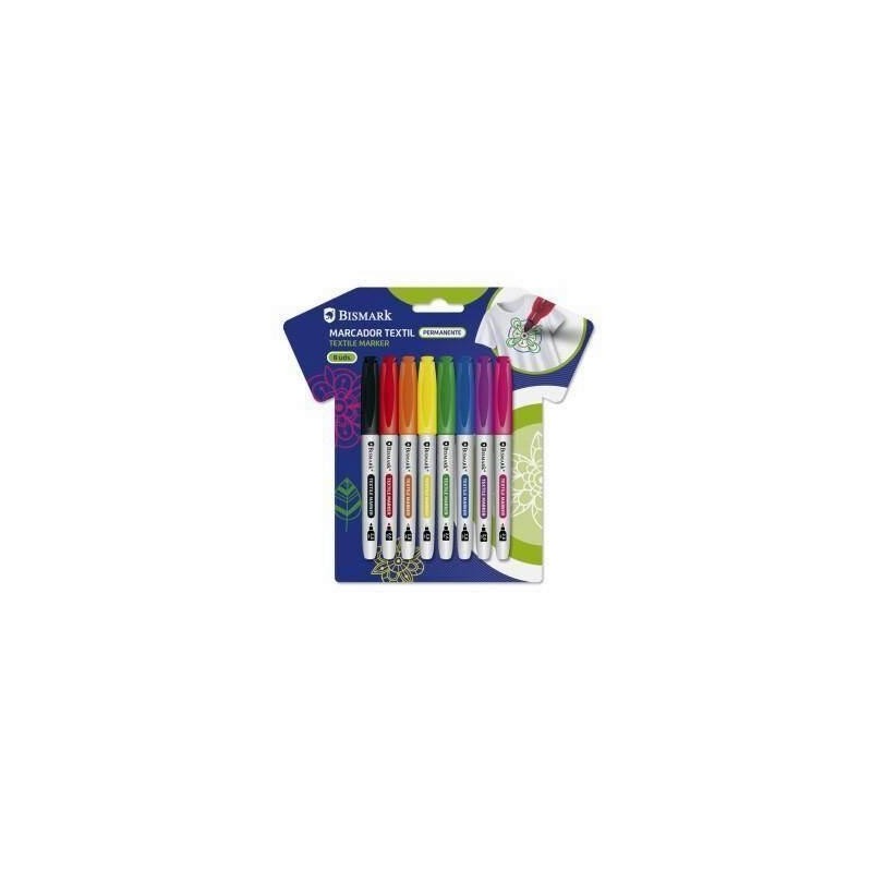 ROTULADOR PERMANENTE TEXTIL COLORES VIVOS 8UDS