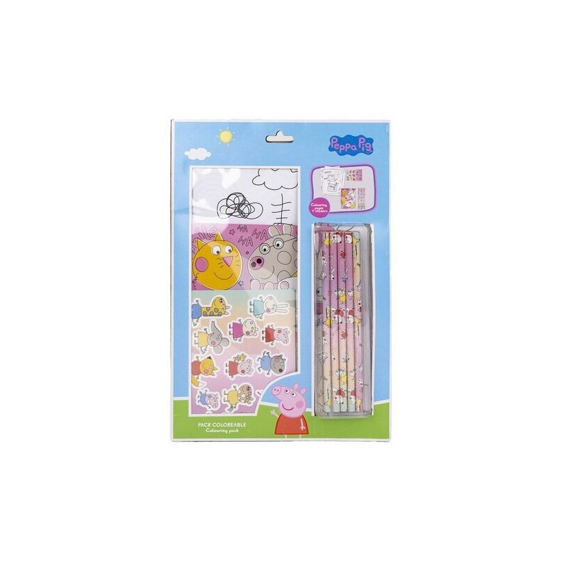 SET DE PAPELERIA COLOREABLE PEPPA PIG