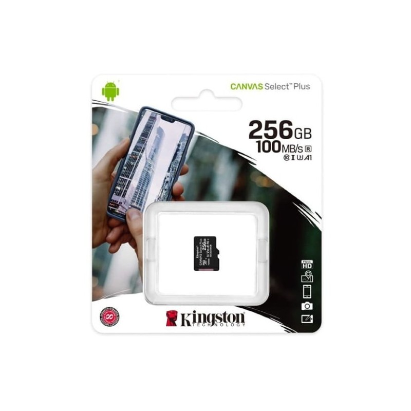 MEMORIA MICRO SD KINGSTON 256GB CANVAS CLASE 10