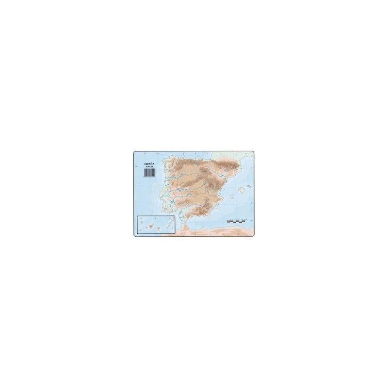 MAPA MUDO ESPAÑA FISICA