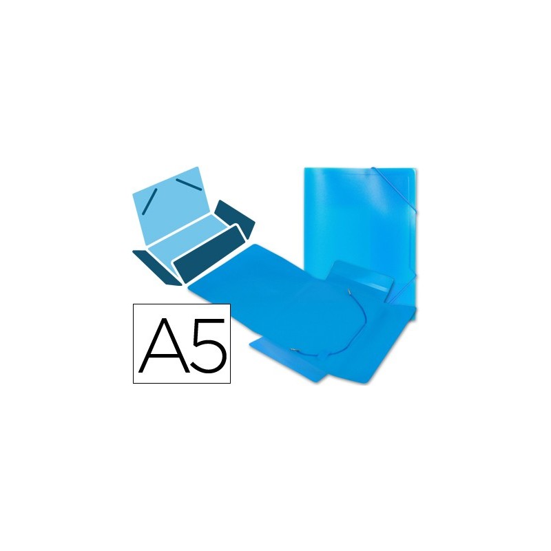 CARPETA LIDERPAPEL GOMAS SOLAPAS A5 AZUL