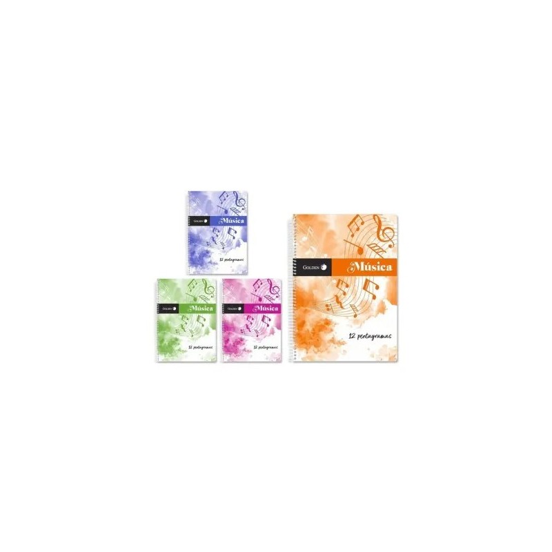 GOLDEN CUADERNO MUSICA F 20H 100GR 12 PENT VERTICA
