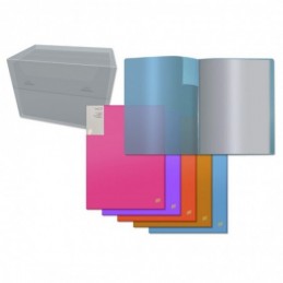 PP NEON CARPETA 10 FUNDAS A4 TRANSPARENTES