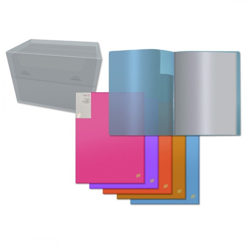 PP NEON CARPETA 10 FUNDAS A4 TRANSPARENTES