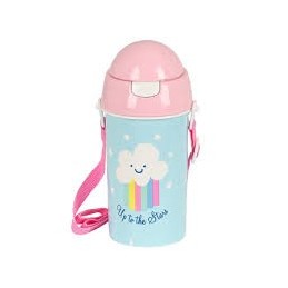BOTELLA 500ml APERTURA AUTOM. CON PAJITA GLOWLABS