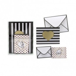 SOBRES CON TARJETAS INTERIOR DECORADO SET DE 6UDS
