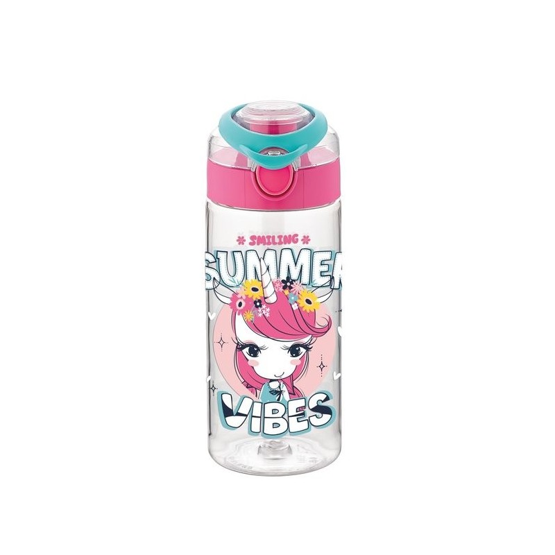 BOTELLA AGUA INFANTIL CON ASA DE 500ML UNICORNIO