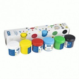 ESTUCHE 6 TARROS PINTURA DEDOS 40ML MILAN