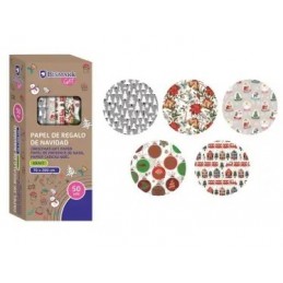 PAPEL DE REGALO KRAFT NAVIDAD 70x200