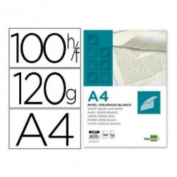 PAPEL VERJURADO LIDERPAPEL A4 120GR/M2 BLANCO 100H