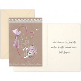 TARJETAS FELICITACION RELIEVE BODA 10X15 CM