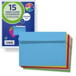 SOBRE COMERCIAL COLORES SET 15UDS 120x165MM 90GR