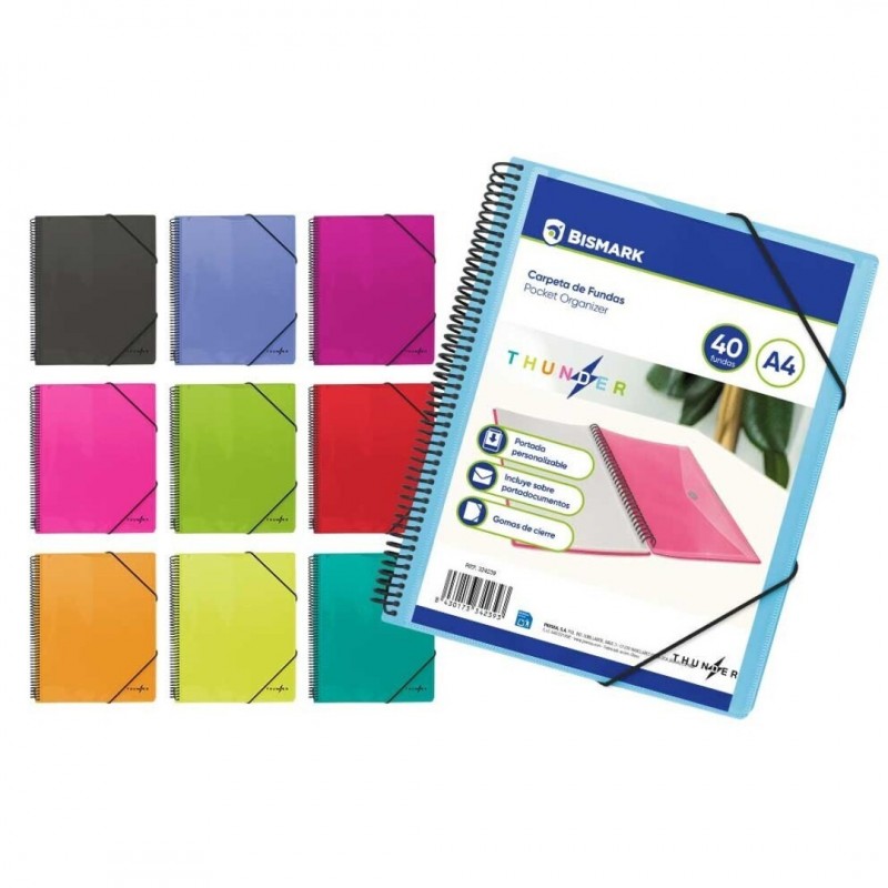 CARPETA ESPIRAL 40 FUNDAS PP THUNDER