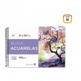 GOLDEN CUADERNO DE DIBUJO A4 190GRM 20H