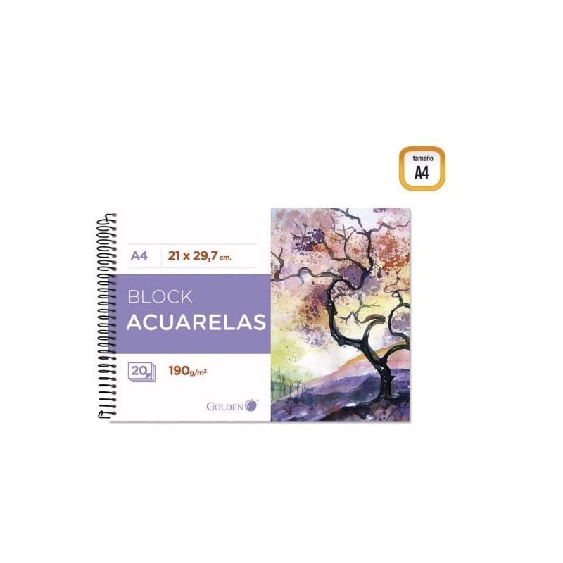 GOLDEN CUADERNO DE DIBUJO A4 190GRM 20H