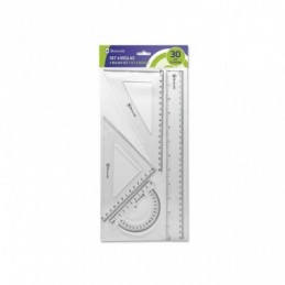 SET BISMARK ESCUADRA + CARTABON 23/15 TRANSPARENTE