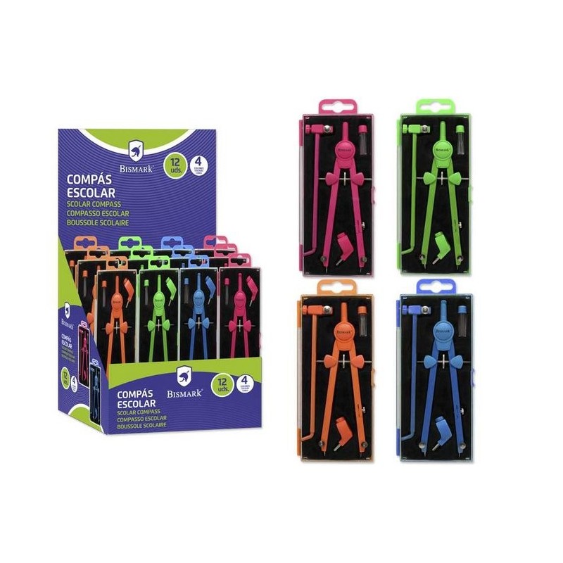 BISMARK COMPAS AUTOMATICO NEON C/ALARGADERA 4COLOR