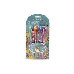 ROTULADORES TATTO 4 COLORES+PLANTILLA+BRILLANTES