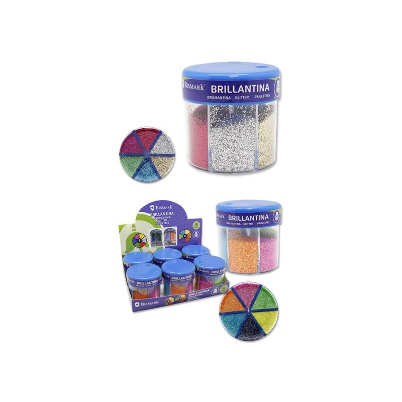 BOTE BRILLANTINA MANUALEDADES 6 COLORES 60GR
