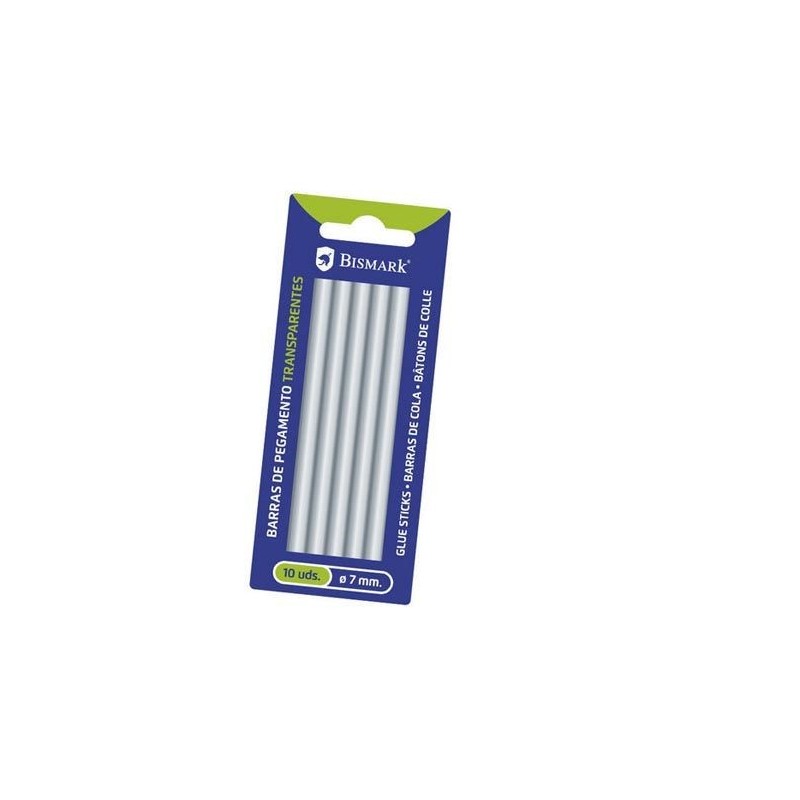 BARRAS DE SILICONA 10 UDS TRANSPARENTES 7x100mm