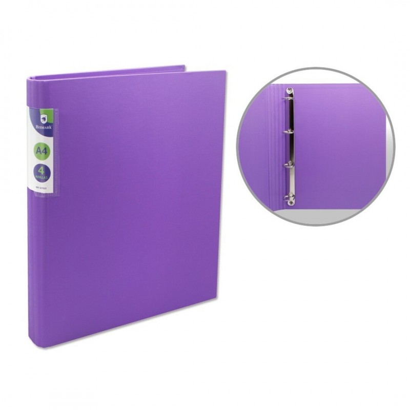 CARPETA PP A4 4A-25 LOMO REDONDO NEON VIOLETA