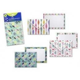 SOBRES CON TARJETAS COLORINES SET DE 6 UDS
