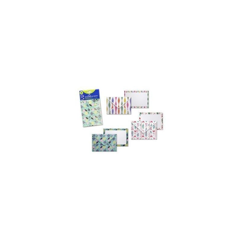 SOBRES CON TARJETAS COLORINES SET DE 6 UDS