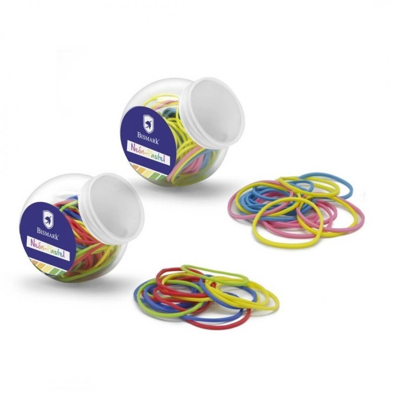 MINI BOTE GOMAS ELASTICAS 80UDS NEON-PASTEL