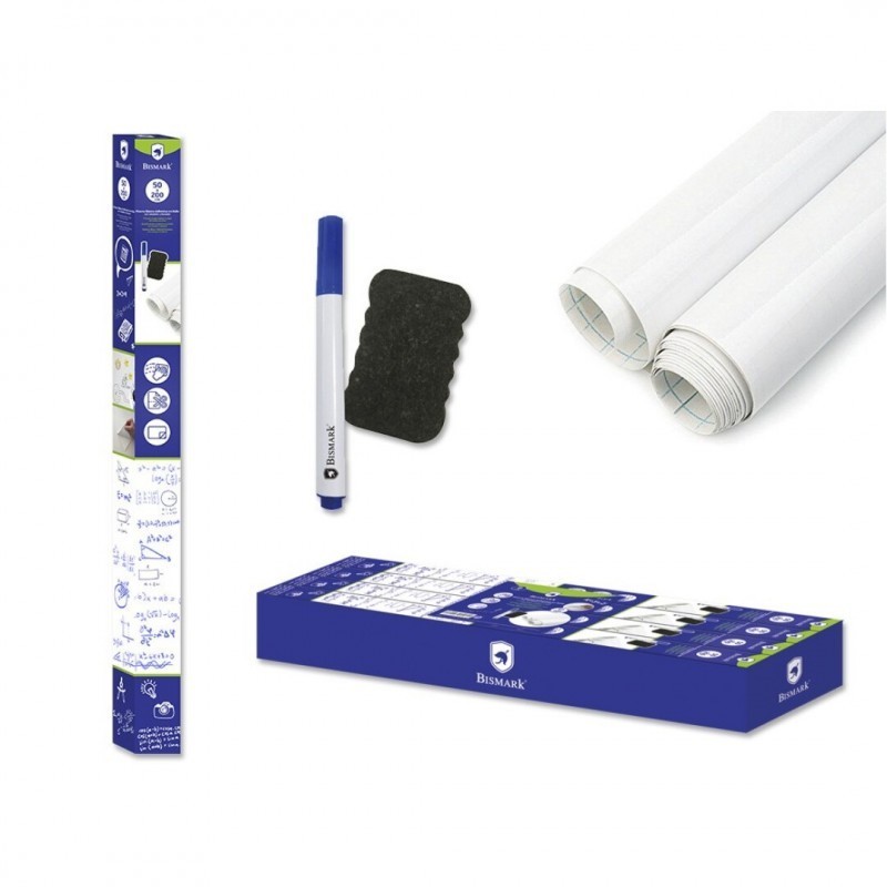 PIZARRA BLANCA ADHESIVA C/ROTULADOR Y BORRADOR